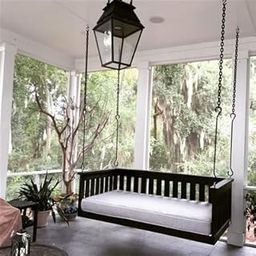AD Planet Solid Wood 2 Seater Rope Swing Chair | Wooden Hammock Swing Sofa with Rope & Complete Accessories for Living Room, Indoor, Outdoor, Balcony & Garden | House Big Swings Jhula | Dark Black-image-12