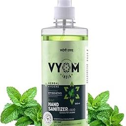 Vyom India Herbal Hygiene Mint Liquid Hand Sanitizer Spray | 70% Alcohol Based, Kills Germs, Long Lasting | 500 ML (Pack of 1)-image-2
