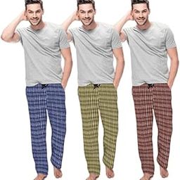 Mens Cotton Pajama Set | Mens Check Pyjama | Mens Pyjama | Mens Casual Pyjama | Mens Regular Wear Pyjama | Mens Pyjama | Mens Regurlar Fit Pyjama Set - Pack of 3-image-33