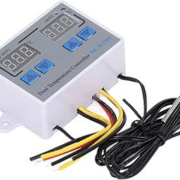 Dual Display Temperature Humidity Controller, Dual-Control Temp Controller Heating Cooling Thermostat Switch NTC 10K Sensor 12V for Greenhouse Cultivation-11