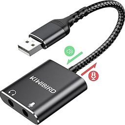 KiWiBiRD External USB Sound Card 3.5mm Jack Audio DAC Stereo Cards Adapter Line in Out Compatible with Headphone Headset Microphone Converter Gaming PC Laptop Mac PS5 PS4 Raspberry Pi Windows Linux-23