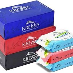 Kressa Face Tissue and Wet Wipes Combo Pack (Face Tissues 3 Boxes & Wet Wipes Pack Of 3)-14