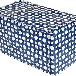 Kuber Industries Table Top Wet Grinder Cover|Dot Printed & Water/Dust Proof PVC Material|Cover for Mixer Grinder, Size 53 x 31 x 28 CM (Blue & White)-HS43KUBMART25701-16