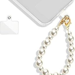 Pearl Charm, Detachable Wrist Strap, Hands-Free Keychain, Aesthetic Beaded Chain, Phone Case Accessories for Women Girls, White-picture-26