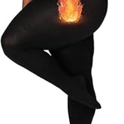 Fleece Lined Tights Women Translucent Fleece Pantyhose Winter Warm Fake Translucent Tights-image-91