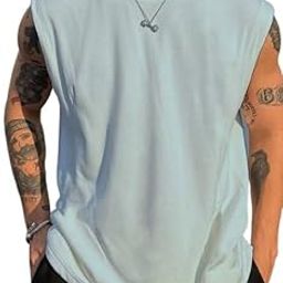 Mens Tank Tops Sleeveless Round Neck Polycotton Vest for Gym, Running and Outdoor-image-66
