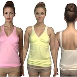 Women's Non Padded Camisole Tank Top – Built-in Bra, Sleeveless, Stretchable & Soft – Casual Innerwear (Pack of 3)-image-92