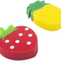 Baby Moo Premium Fruity Fun Bath Sponges for Babies - 2 Pack, Multicolor Sliced Fruit Shapes, Ultra-Soft and Gentle Cleaning for Newborns, Infants, and Toddlers (0-48 Months)-80