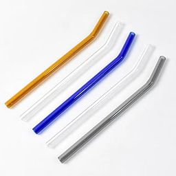MeeTo Reusable Coloured Glass Straws Clear Drinking Straw pcs5 with 1Straw Cleaning Brush Eco-Friendly Dishwasher Safe, BPA-Free Perfect for Drink, Juice,Coffee, Smoothies, & Tea (Pack of 1)-12