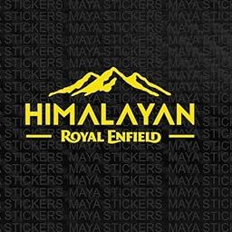 Mountain Design Himalayan 450 Logo Sticker Compatible with Royal Enfield Himalayan Motorcycle, Helmets and panniers by Maya Stickers ® (Yellow)-image-43