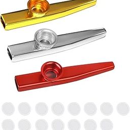3 Musical Instruments Accessories with 15 Flute Membranes, Portable Kazoo Instrument Set for Adults and Kids, Lightweight Aluminum Alloy Design for Music Lovers and Beginners-image-86