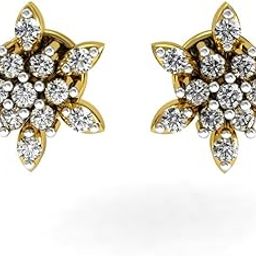 18KT Yellow Gold and Diamond Stud Earring for Women-image-61