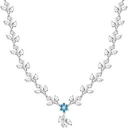 925 Silver Blue Daisy Necklace | Gifts for Girlfriend,Pendant to Gift Women & Girls | With Certificate of Authenticity and 925 Stamp | 6 Months Warranty*-image-2