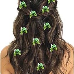 Artificial Plastic Flower with Mogra & Leaf Design Hairpin/Hair Clip/Judabun | Bridal Hair Accessories, Wedding, Festival Wear for Women & Girls - 2230, Combo of 10-image-22