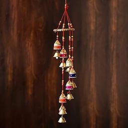 eCraftIndia Multicolor Handcrafted Spiral Window Door Wall Hanging Bells Wind Chimes Decorative Showpiece| Diwali Decoration Items for Home Decor| Gift for Diwali Navratri Housewarming-image-1