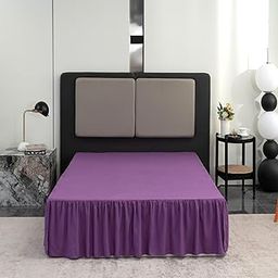 Bed Skirt Queen Size Ruffled Bed Skirt with Split Corners, Queen Bed Skirt 18 Inch Drop, TSUTOMI Queen Size Bed Skirt Grape for Ruffled Bed Skirt with Split Corners, Bed Skirt Queen Size-image-45