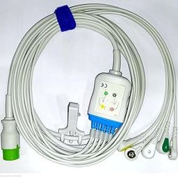 COMEN 12 PIN ECG CABLE 5 LEAD BUTTON/SNAP-11