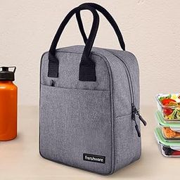 Frenchware Insulated Lunch Bag (7 Litre, 15 kg, Grey), Office Tiffin Bags for Men and Women, Hot & Cold Travel Lunch Box for Men, Tiffin Box & Bottles, Lunch Bag for Office, Picnic Bag (Nylon)-19