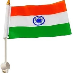 Indian Tricolor Vehicle Flag with Rod Stick for Bike/Scooter/Activa | Compact Patriotic Handlebar Flag | 1 Pcs-image-65