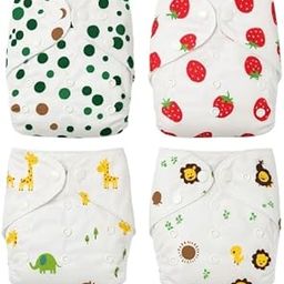 Zingle Leakage-Proof Advanced Cloth Diapers for Babies, High Absorbent Cotton 4 Reusable Diaper and 4 Insert Pad, Washable Cloth Diaper, 0-3 Years, (5-18kg), Freesize, Reduces Rash-image-60