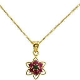 Ratna Collections 22k (916) Yellow Gold and Emerald Pendant-image-19