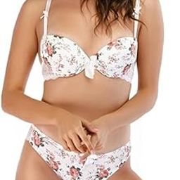 Women's Under-Wired Pushup Bra and Panty Lingerie Set with Lace Design and with Adjustable Strap.[Bra and Panty Set].-picture-31