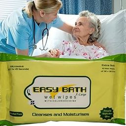 LADY HAWK Easy Bath Wet Wipes Value Pack of 1 Extra Large Bed Bath Towels for Adults, Patient, Baby Wipes. Refreshing Moisturizing Sponge Bath. Microwaveable Easy Bath Wet Wipes (MOQ3) 10 Wipes/Pack-13