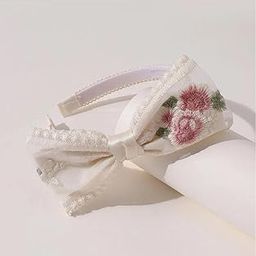 Elegant Embroidered Flower Decorative Lace Bowknot Shaped Headband for Women Hair Accessories for Women Girls-picture-39