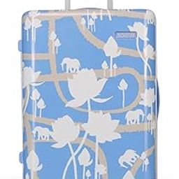 x Love Child Masaba 68 CM Medium with Recessed TSA Lock & 8 Wheel Printed Hard PC Check-in Suitcase for Travel/Trolley Bag for Travel/Travel Bag with Double Wheel for Unisex- Blue-image-39