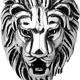 King Lion Head Ring Silver Colour for Men & Women Indian Size 12-16 Antique Style Lion Head King Fashion Bikers-image-17
