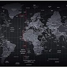 Zoltiva World Map Extended Anti Slip Rubber Gaming Stitched Mouse Pad Desk Mat for Computer Laptop (Black, 890L x 400B x 2H mm)-18