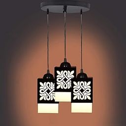 G GojeevaLED Compatible Pendant Ceiling Lamp Hanging Light of 3 Decorative Lamp Shade in One Round Fitting-image-6