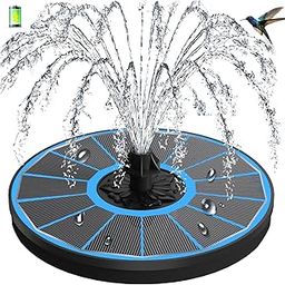 GAIZERL 3.5W Solar Fountain with Battery - Work On Cloudy Days - Upgrade Glass Panel Solar Bird Bath Fountain, Hummingbird Water Feature Pump with 7 Nozzles, 4 Fixed Pipes for Garden, Pool, Pond-5