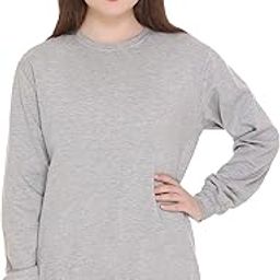 Women's Fleece Round Neck Sweatshirt (143WF1_X48_Grey_XXXXX-Large)-image-39