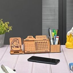 GKD Desk Calendar Lifetime Infinite Perpetual Wooden Table Calendar 2025 Best For Office Stationery Items With Mobile Stand & Desk Organizer Big Size (Eco Friendly) (APJ Abdul Kalam)-12