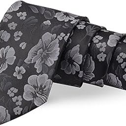 Fetching Black & Grey Colored Microfiber Necktie for Men-picture-13