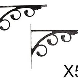 MERISHOPP 5xEuropean Style L Shaped Wall Mounted Shelf Bracket Metal Hanging Holder 25x20cm|Home & Garden|Furniture|Bookcases-image-45