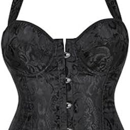 Women's Summer H Corset Tops tage Fl Lace Up Backless Boned Bustier Bodyshaper Crop Tops-image-17