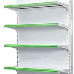 Lukia Slotted Channel Rack Adjustable Iron Rack for Kitchen, Supermarket, Shops and Book Shelf (Wall Rack 7 FEET X 3 FEET) 6 Shelves-image-102