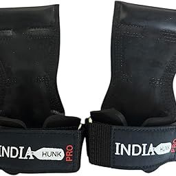 INDAIHUNK Premium Weight Lifting Grips (Pair) for Heavy Powerlifting, Deadlifts, Rows, Pull Ups, with Neoprene Padded Wrist Wraps Support and Strong Rubber Gloves or Straps for Bodybuilding-11