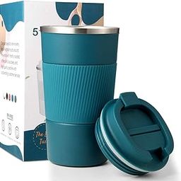 Wosta Insulated Travel Coffee Mug 2.0 | Double Wall Vacuum Stainless Steel Fat-Bottomed Coffee Cup Tumbler with Spill Proof Flip Lid for Hot and Ice Beverages (Blue Color, 380 Ml)-16