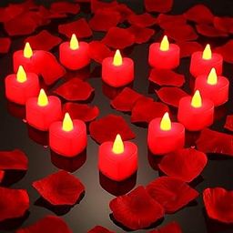 Jamboree!!! 12 Pieces Red Heart Shape LED Tealight Candles Love LED Candles(12Pcs)-13