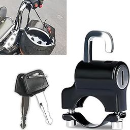 gunhunt 1 PC Motorcycle Helmet Antitheft Lock, Multifunctional Hanging Storage Hook Anti-Tamper Security Lock with 2 Keys, Waterproof Rustproof Fix Helmet Accessory, Universal for Motorcycles (Black)-2