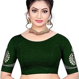 Designer GOTA Patti and SIROSKI Work Lycra Fabric Blouse-image-87
