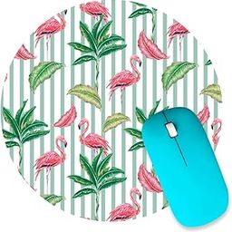PAPER PLANE DESIGN Tropical Flamingo Design Anti Skid Round Mouse Pad for Computer & Laptop-image-68