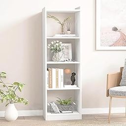 Decazone 5-Tier Engineered Wood Bookshelf Storage Rack – Multipurpose Organizer Stand for Home, Office & Living Room – Modern White Bookcase for Books, Décor & Essentials (White, 5 Tier)-image-97