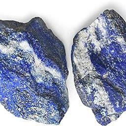 Natural Lapis Lazuli Crystal Stone Original Certified - Raw Healing Crystals, Blue Rough Stone for Communication, Throat Chakra, Good Luck, Manifestation, Meditation, and Reiki Healing - 2 Pieces-picture-0
