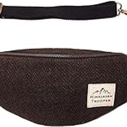 Travel Waist Bag for Men & Women, Handcrafted Fanny Pack for Men with 100% Pure Hemp Fabric, Repurposed Cotton, Splash Proof, Durable Hip Waist Bags with Adjustable Handle Mud Brown-image-66