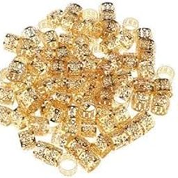MERISHOPP® 2x100Pcs Heart Metal Cuff Hair Extension Decorations Dreadlocks Beads Gold|Health & Beauty | Hair Care & Styling | Hair Extensions & Wigs | Wig & Extension Supplies-image-42