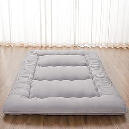 Zelladorra Japanese Floor Mattress, Futon Mattress with Portable Storage Bag and Washable Cover, Roll Up Thick Tatami Mat Suitable for Camping, Guest Room, Grey, Twin-image-22